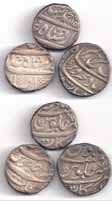 Arkat Mint, Silver (5), Rupee, Farrukhsiyar (1) and Muhammad Shah (4). Very Fine, Scarce. 