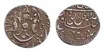 Wajid Ali Shah, Silver, 1/8 Rupee, AH 1277. About Very Fine, Rare.