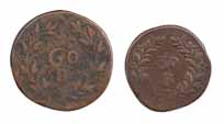 Goa & Daman, Maria II, Copper (2), 60 and 30 Reis, 184x and 18xx (KM 24, 23). Very Fine, R