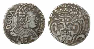 Goa, Joao, Silver, Pardao, 1808, a slight cut on the unit figure of the date (KM 221). Abo
