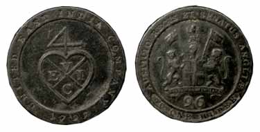 1/96 Rupee, Copper, 1797. About Very Fine, Scarce.