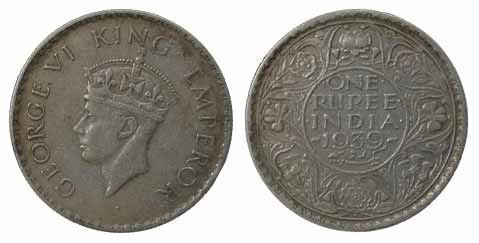 George VI, Silver (3), Rupee, 1938, Bombay and Calcutta Mints, 1943, large Head of Bombay 