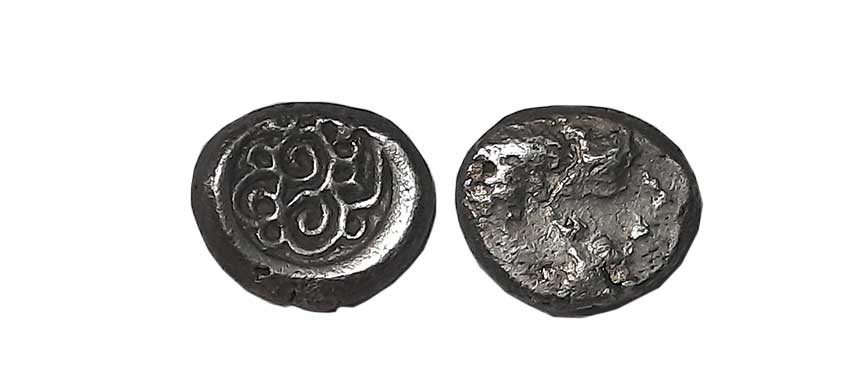 Punch Marked, Attributed to Matsya Janapada of Agra region, Silver, 3.02g, Single punch ty
