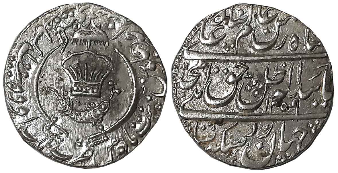 Amjad Ali Shah, Silver Rupee, 11.05g, Mulk Awadh Baitu s Sultanate Lakhnau Mint, AH 1259/ 