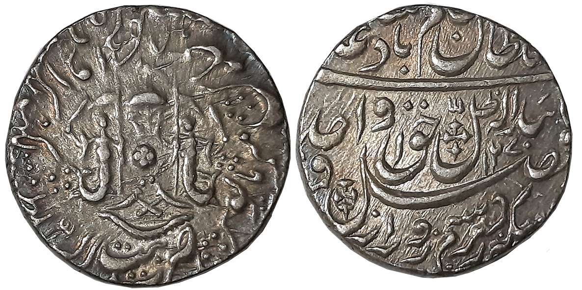 Wajid Ali Shah, Silver Rupee, 11.11g, Bait us Sultanate Lakhnau Mulk Awadh Akhtarnagar Min