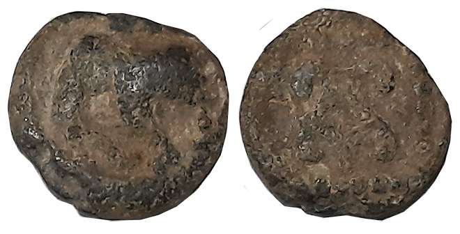 Maharathis, Anonymous, Lead, 4.30g, Obv: Elephant to left, Rev: Shrivatsa symbol within sq