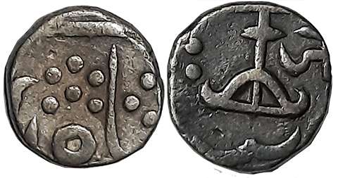 Jankoji Rao, Silver 1/4 Rupee, 2.73g, Lashkar Mint, in the name of Shah Alam II, Bow and a