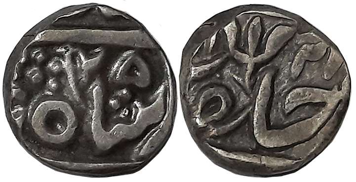 Jayaji Rao, Silver 1/2 Rupee, 5.49g, Lashkar Mint, in the name of Shah Alam II, AH (12)25 
