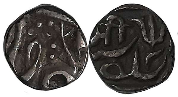 Jayaji Rao, Silver 1/4 Rupee, 2.66g, Lashkar Mint, in the name of Shah Alam II, Trishul, D