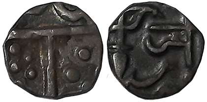 Jayaji Rao, Silver 1/16 Rupee, 0.65g, Lashkar Mint, in the name of Shah Alam II, Devnagari