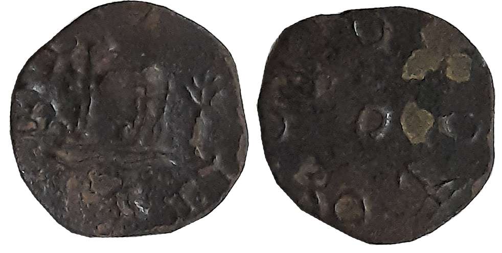Post Anandas of Banavasi, Buddhananda Satkarni, Potin, 1.05g, Obv: Bull to left, river lik