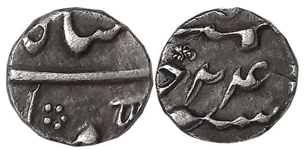 Murshidabad, Silver 1/8 Rupee, 1.43g, in the name of Shah Alam II, RY 24. Very fine+, rare