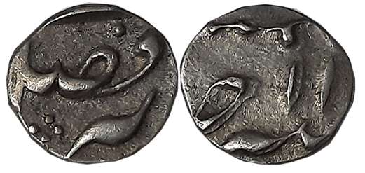 Murshidabad, Silver 1/16 Rupee, 0.74g, in the name of Shah Alam II RY 11 (P. Stevens# 2.15