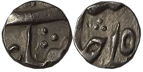 Murshidabad, Silver 1/16 Rupee, 0.72g, in the name of Shah Alam II, RY 15 (P. Stevens# 2.1