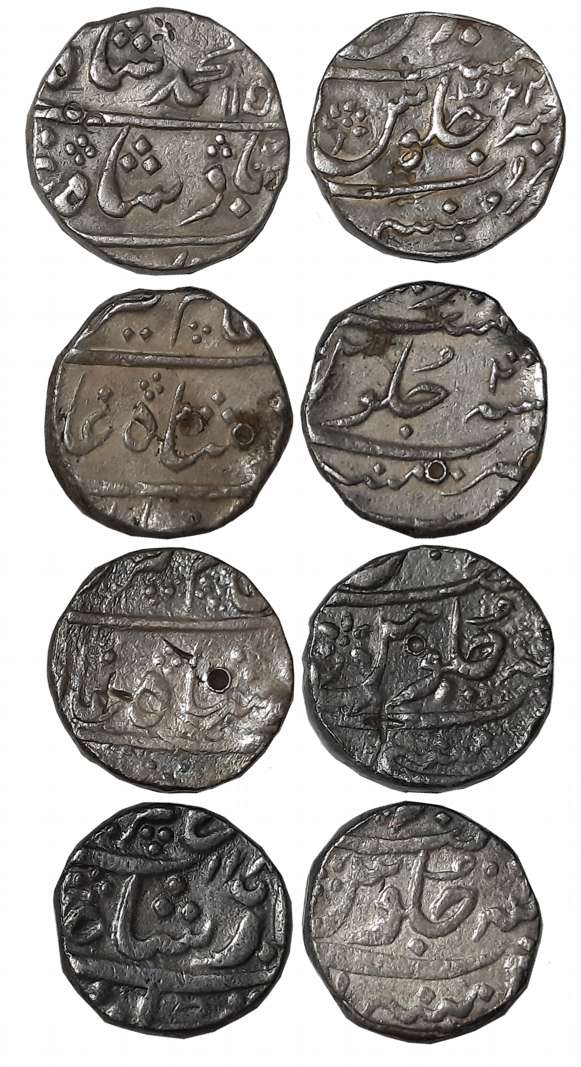 Mumbai, Silver Rupees (4), 10.7g, 11.36g, 11.52g,11.49g, in the name of Muhammad Shah (1),