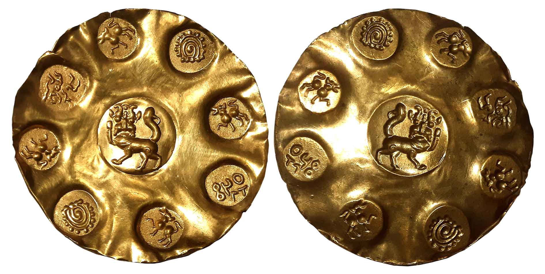 Kakatiyas of Warangal, Prola II, Gold Punch Marked1 1/2 Gadyana, 5.77g, Uniface, Very huge