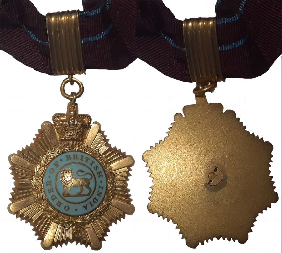 Order of British India, (OBI),1837-1939, Gold Star Neck Badge, 43.00g, Fist Class, institu