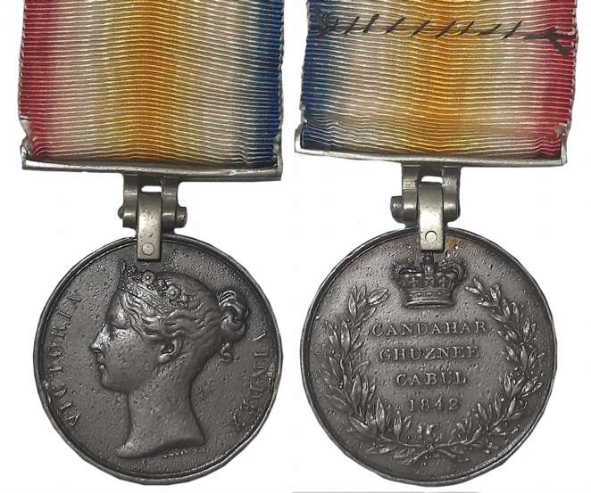 Victoria, 1st Afghan War, Candahar, Ghuznee, Cabul Silver Medal, 1842, Vindex type Awarded