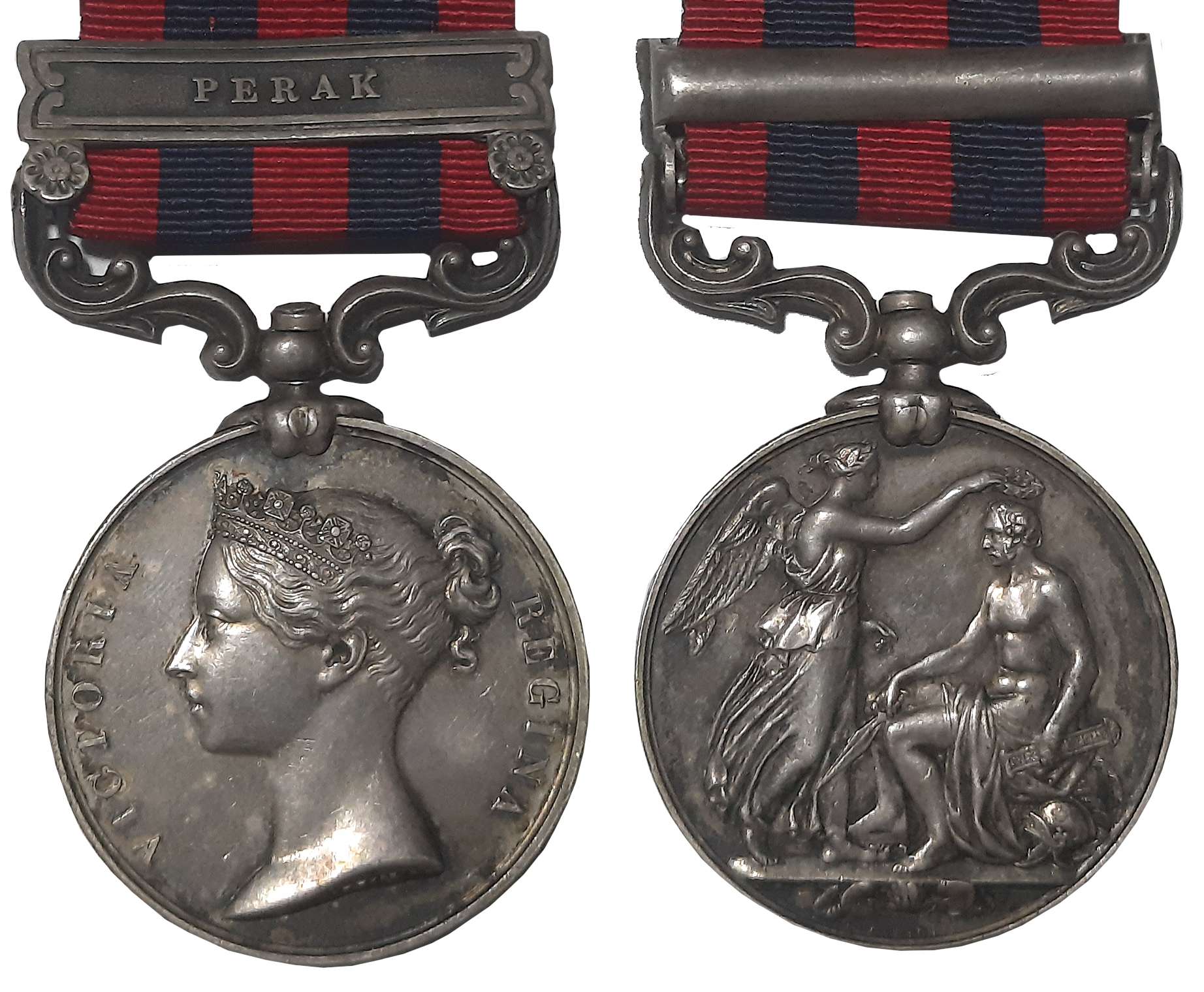 Victoria, India General Service Silver Medal, Perak bar, Awarded to “2485. GR. J. JACKSON 