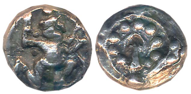 Shilaharas of Karahad, Wai/ Karhad region, Anonymous and Uninscribed, Silver Tara, 0.25g, 