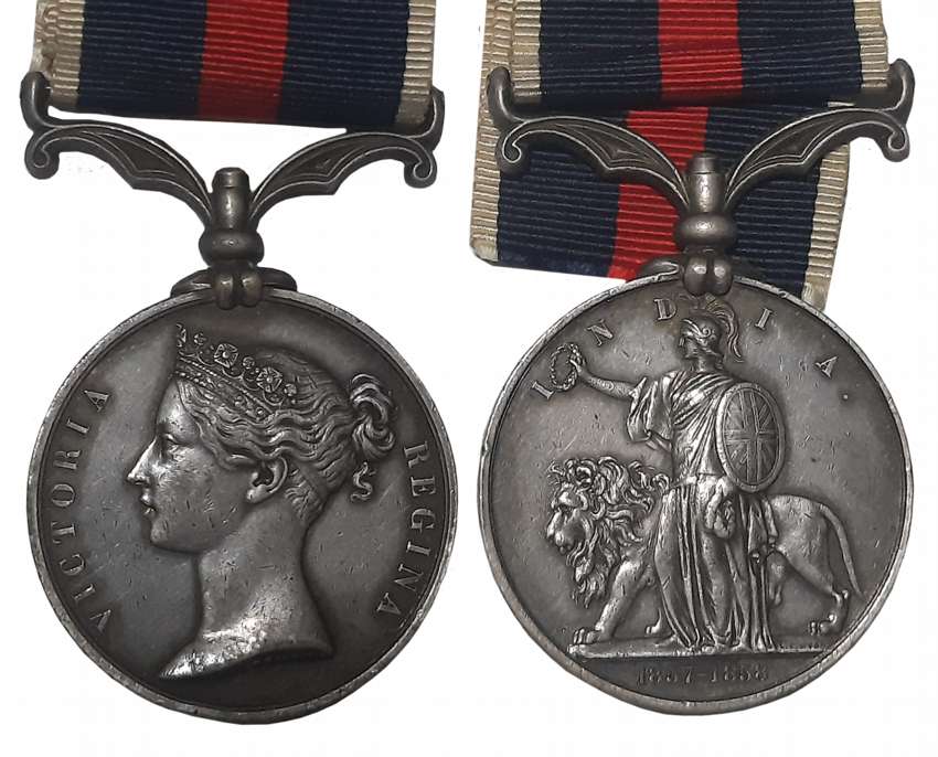 Victoria, Indian Mutiny Silver Medal, 1857-58, Awarded to “LIEUT. R.V.DICKENS. 64TH REGT.”