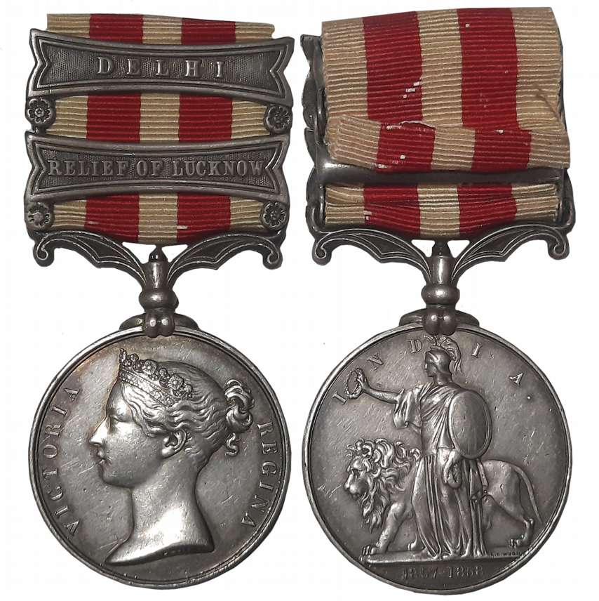 Victoria, Indian Mutiny Silver Medal, Delhi, Relief of Lucknow bars, 1857-58, Awarded to “