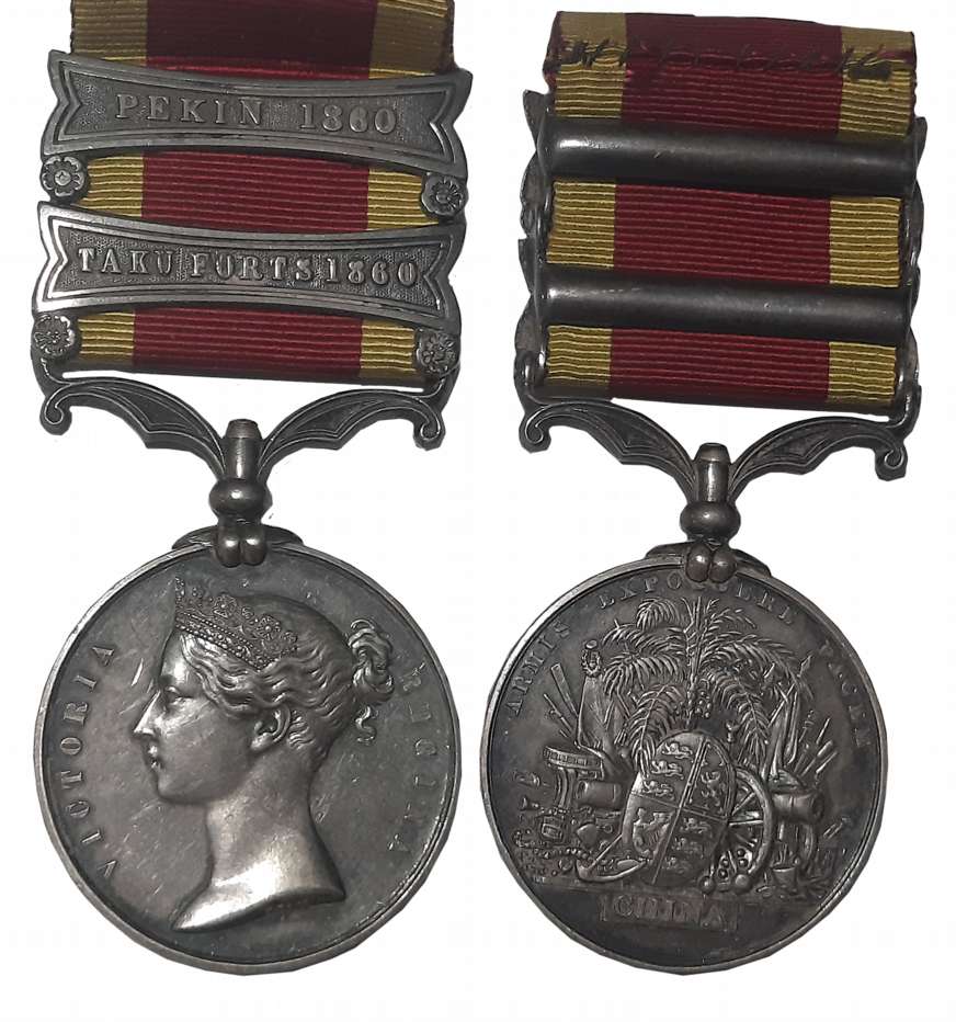 Victoria, Second China War Silver Medal, Pekin 1860, Taku Forts 1860 Bars, Awarded to “AST