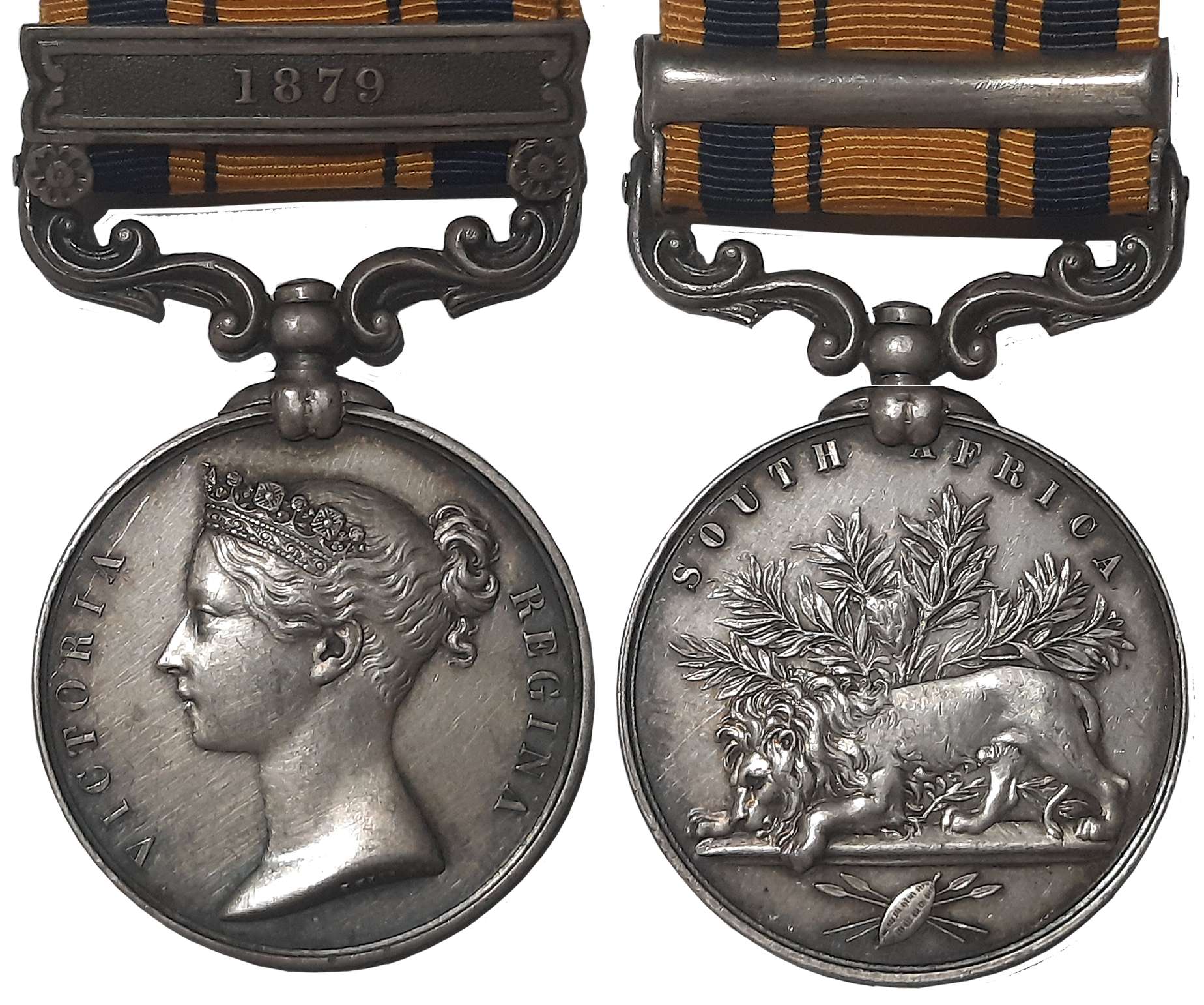 Victoria, South Africa Silver Medal, 1879 Bar, Awarded to “618. SADR. G. JOHNSON, 1ST. DN.