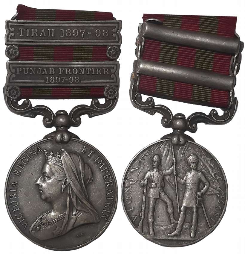 Victoria, India General Service, 1897, Silver Medal, Tirah 1897-98, Punjab Frontier 1897-9