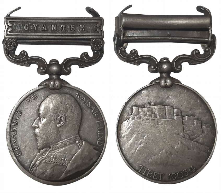 Edward VII, Tibet Silver Medal, Gyantse, TIBET 1903-04 Bar, Awarded to “16 SAPPER SATTAR K