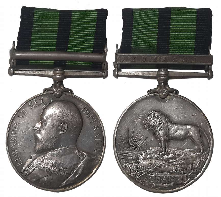 Edward VII, Ashanti Silver medal, Kumassi Bar, Awarded to “296 PTE. T. NYLANDER. S. LEONE 