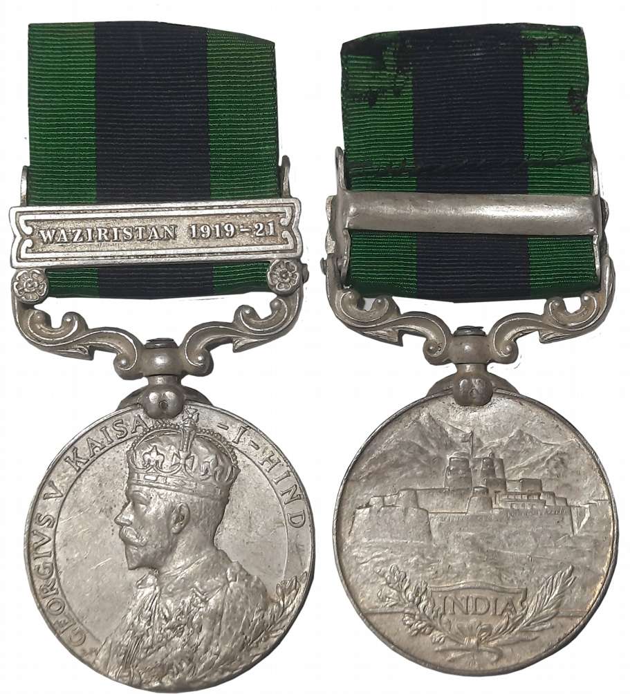 George V, India General Service Silver Medal, Waziristan 1919-21 Bar, Awarded to “5413 A- 