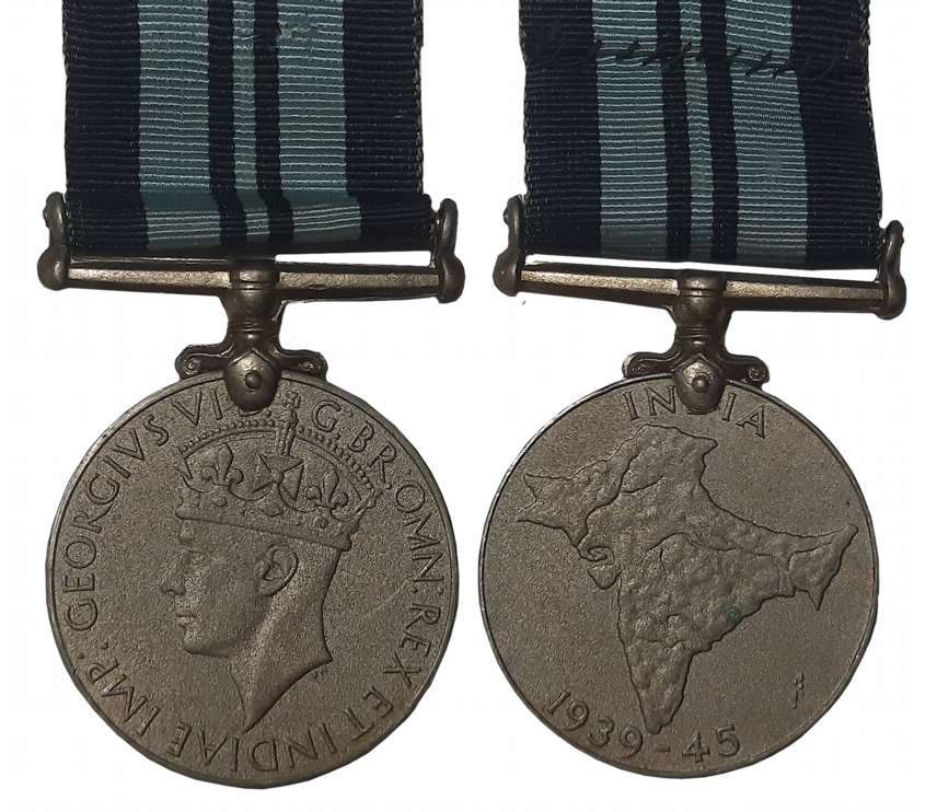George VI, 2nd World War, India Service Cupro-Nickel Medal, Second World War 1939-45, Awar