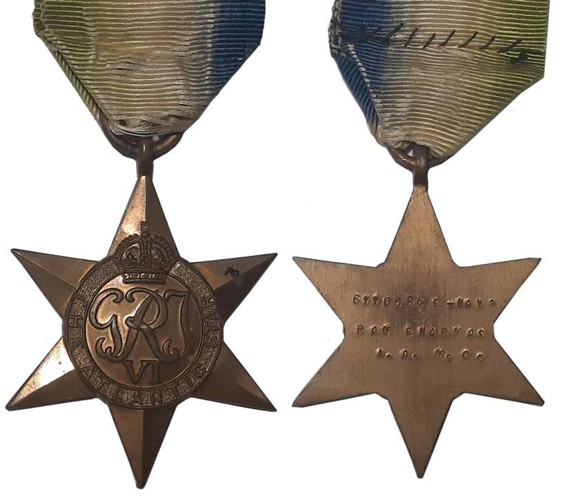 George VI, British India, 2nd World War 1939-1945, The Atlantic Star Bronze Medal, Awarded