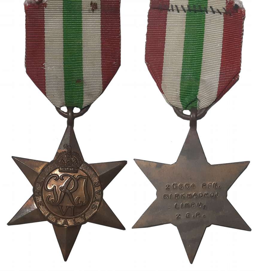 George VI, British India, 2nd World War 1939-1945, The Italy Star Bronze Medal, Awarded to