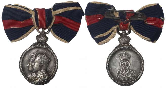 Edward VII, Silver, Coronation Medal, 1902, Awarded to a lady, Obv: Conjoined bust of King