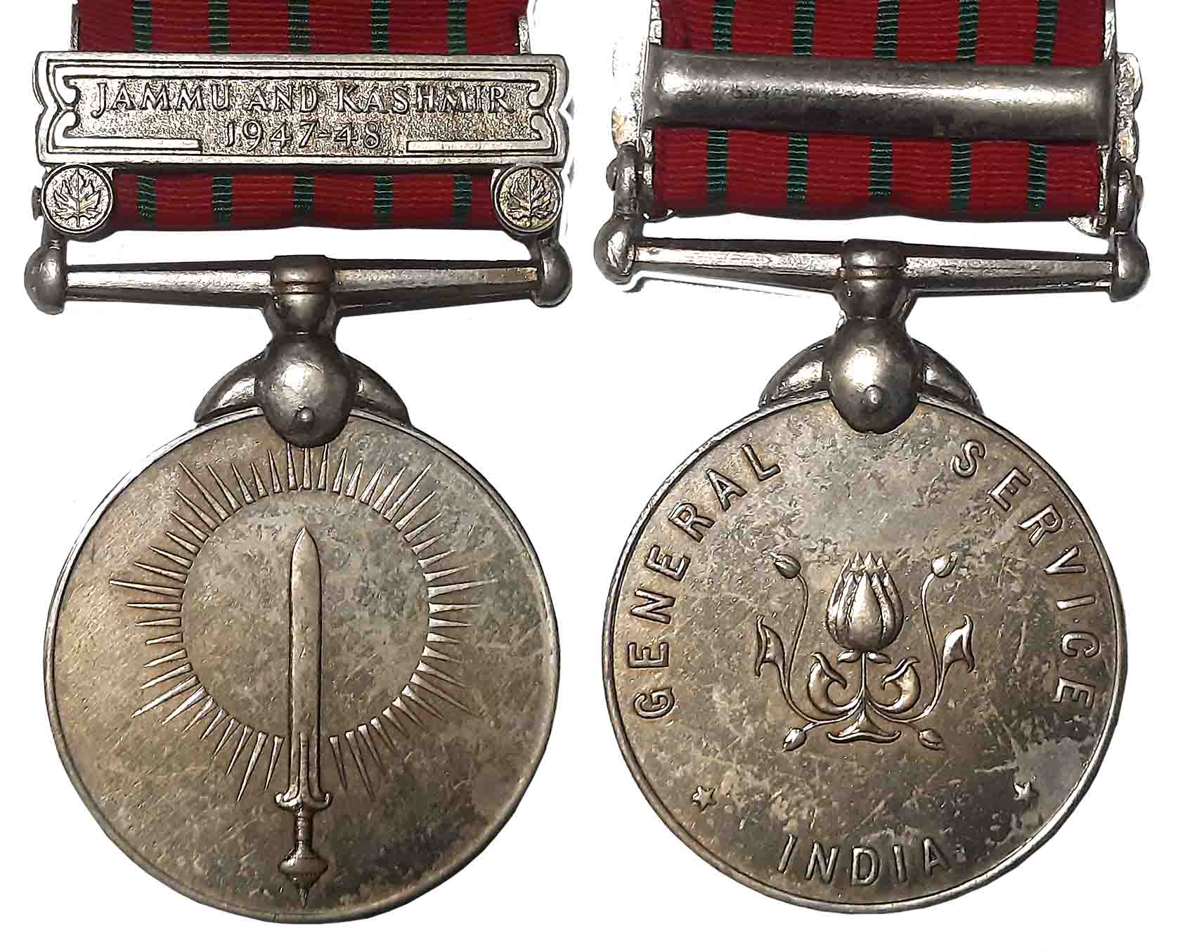 The General Service Silver Medal, Jammu and Kashmir 1947-48 bar, Awarded to “G-12166 SWPR.