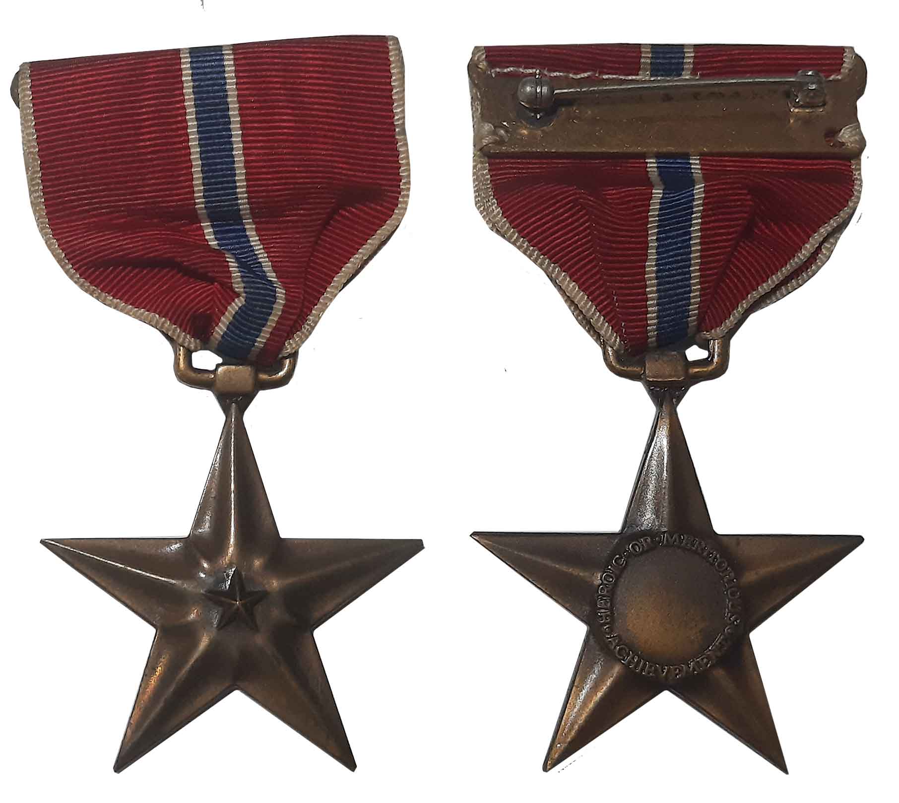 US Military, Bronze Star Medal (BSM), “HEROIC OR MERITORIOUS ACHIEVEMENT”. With ribbon. Ve