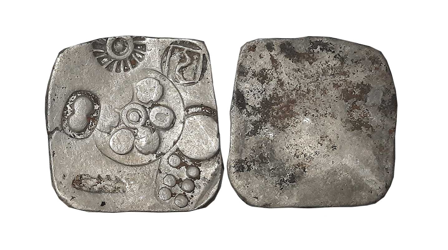 Punch Marked, Attributed to Magadha Janapada, Silver 1/2 Shatamana? – Vimshatika, “Series 