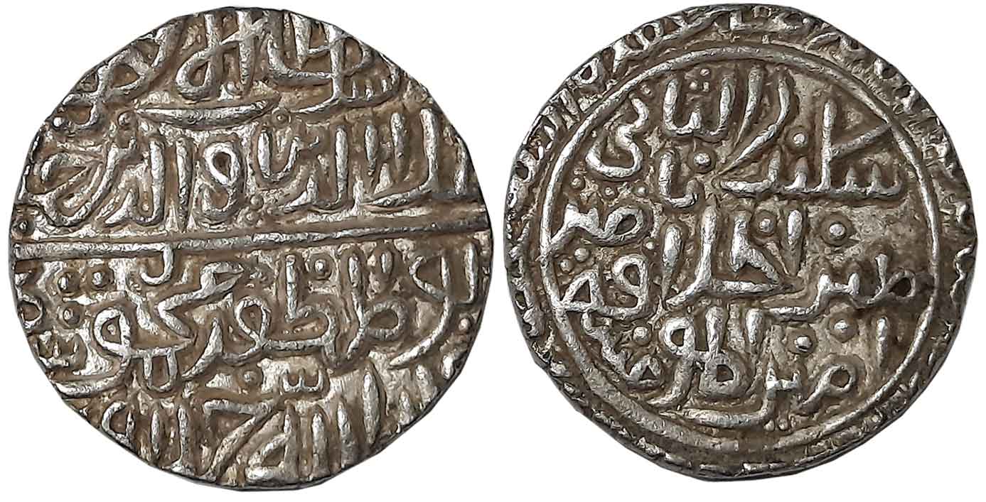 Mahmud I, Silver Tanka, 11.07g, Hadrat Shadiabad Mint, AH 8XX, Obv: Name and title of sult