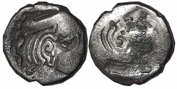 Bhartrdaman, son of Rudrasena II as MahaKshatrapa, Silver Lakhi, 2.07g, SE208, Obv: Bust o