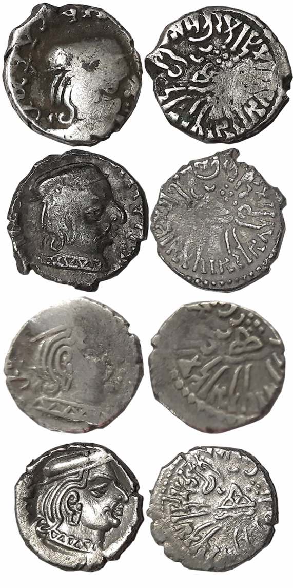 Bhartrdaman, son of Rudrasena II as MahaKshatrapa, Silver Drachmas (4), SE214, 21X (2), XX