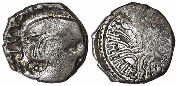 Yasodaman II, son of Rudrasimha II as Kshatrap, Silver Drachma, 1.97g, SE240, Obv: Bust of