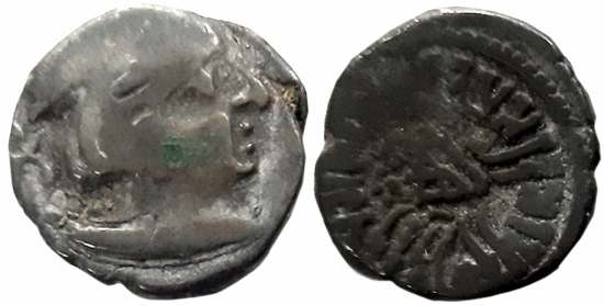 Yasodaman II, son of Rudrasimha II as Kshatrapa, Silver Drachma, 1.86g, SE2XX, Obv: Bust o