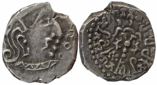Guptas, Kumar Gupta I, Silver Drachma, 2.17g, “Garuda” type, Obv: Bust of King facing righ