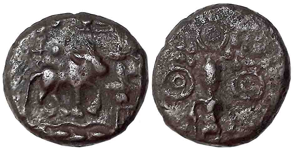 Post Mauryan Central Malwa Ujjain region, Copper, 4.82g, “Bull” type, Obv: Bull walking to