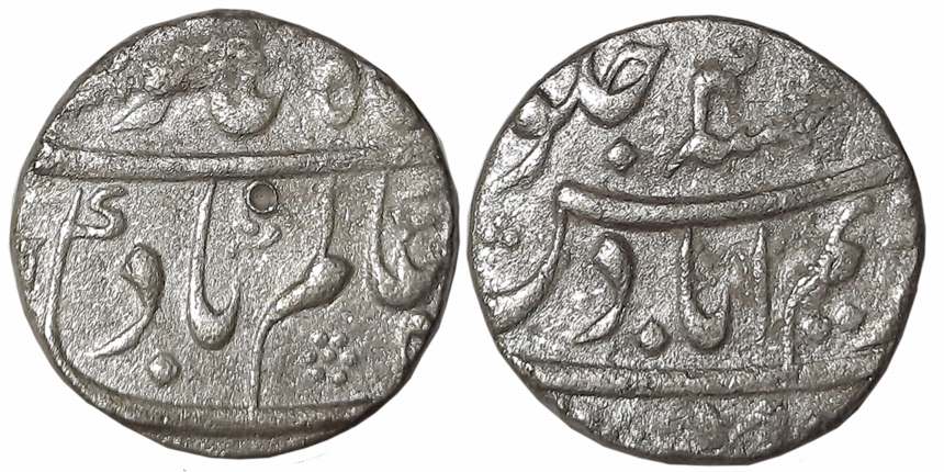 Shah Alam, Silver Rupee, 11.35g, Karimabad Mint, RY 3 (KM# 347.11). Very fine.