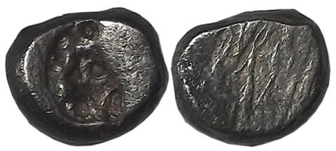 Punch Marked, Attributed to Matsya Janapada of Agra region, Silver, 3.00g, Single punch ty
