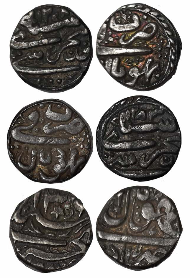 Silver Rupees (3), 10.89g, 10.85g, 10.89g, Bhopal Mint, Nawab Sikander Begum, AH 1278/ RY 
