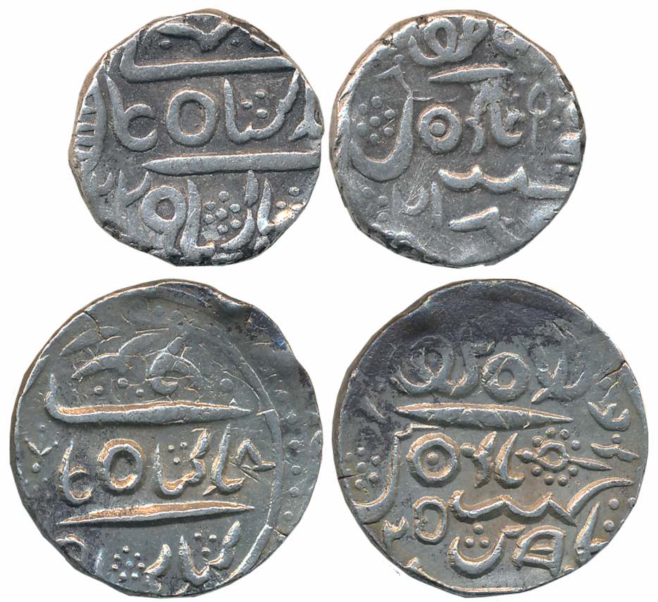 Silver (2), 11.31g, 11.25g, Ratan Singh, Nazarana Rupee, in the name of Shah Alam II, AH (